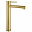 Grifo de lavabo alto monomando Toscana oro cepillado de Imex